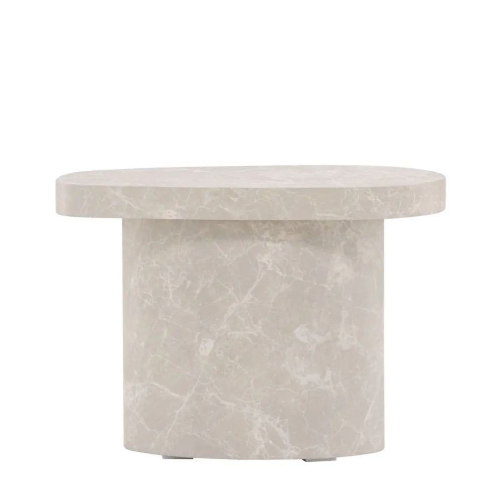 Venture Home BASTAD Table d'appoint organique en effet marbre 50x30cm