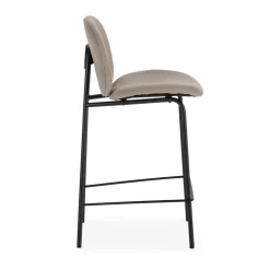 No name BEGA Lot de 2 chaises de bar en tissu et métal H65cm