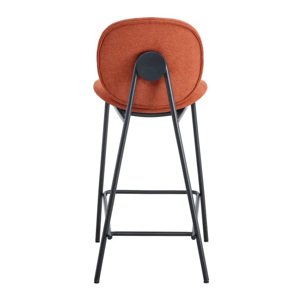 No name BEGA Lot de 2 chaises de bar en tissu et métal H65cm