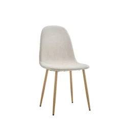 Drawer BELLA Lot de 2 chaises en tissu piètement effet bois