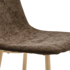 Drawer BELLA Lot de 2 chaises en tissu piètement effet bois