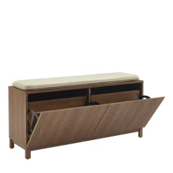 No name BELLY Banc d'entrée avec rangement à chaussures en bois L112cm