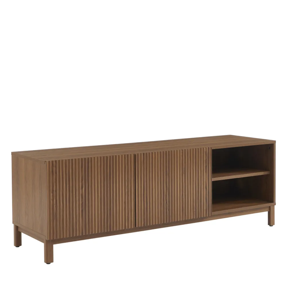 No name BELLY Meuble TV 2 portes en bois L140cm