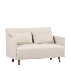 Drawer BELUSHI Canapé convertible 2 places en velours côtelé pieds bois foncé
