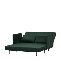 Drawer BELUSHI Canapé convertible 2 places en velours côtelé pieds bois foncé