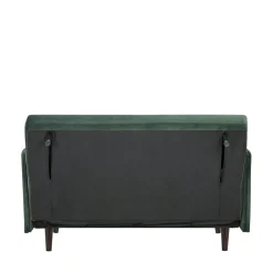 Drawer BELUSHI Canapé convertible 2 places en velours pieds bois foncé