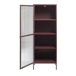 No name BJORN Colonne de rangement 1 porte en verre strié et métal H160cm
