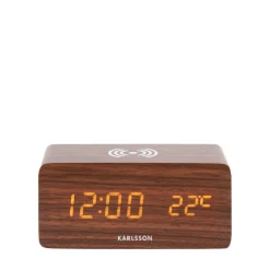 Karlsson BLOCK Réveil en bois avec chargeur téléphone