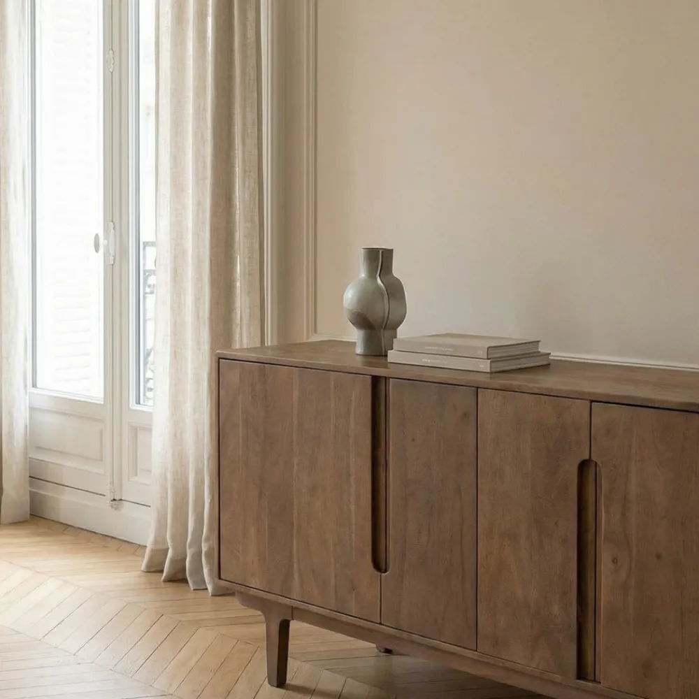 Drawer BOGOR Buffet 4 portes en bois massif L150cm