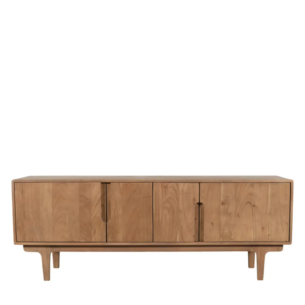 Drawer BOGOR Meuble tv 4 portes en bois massif L150cm