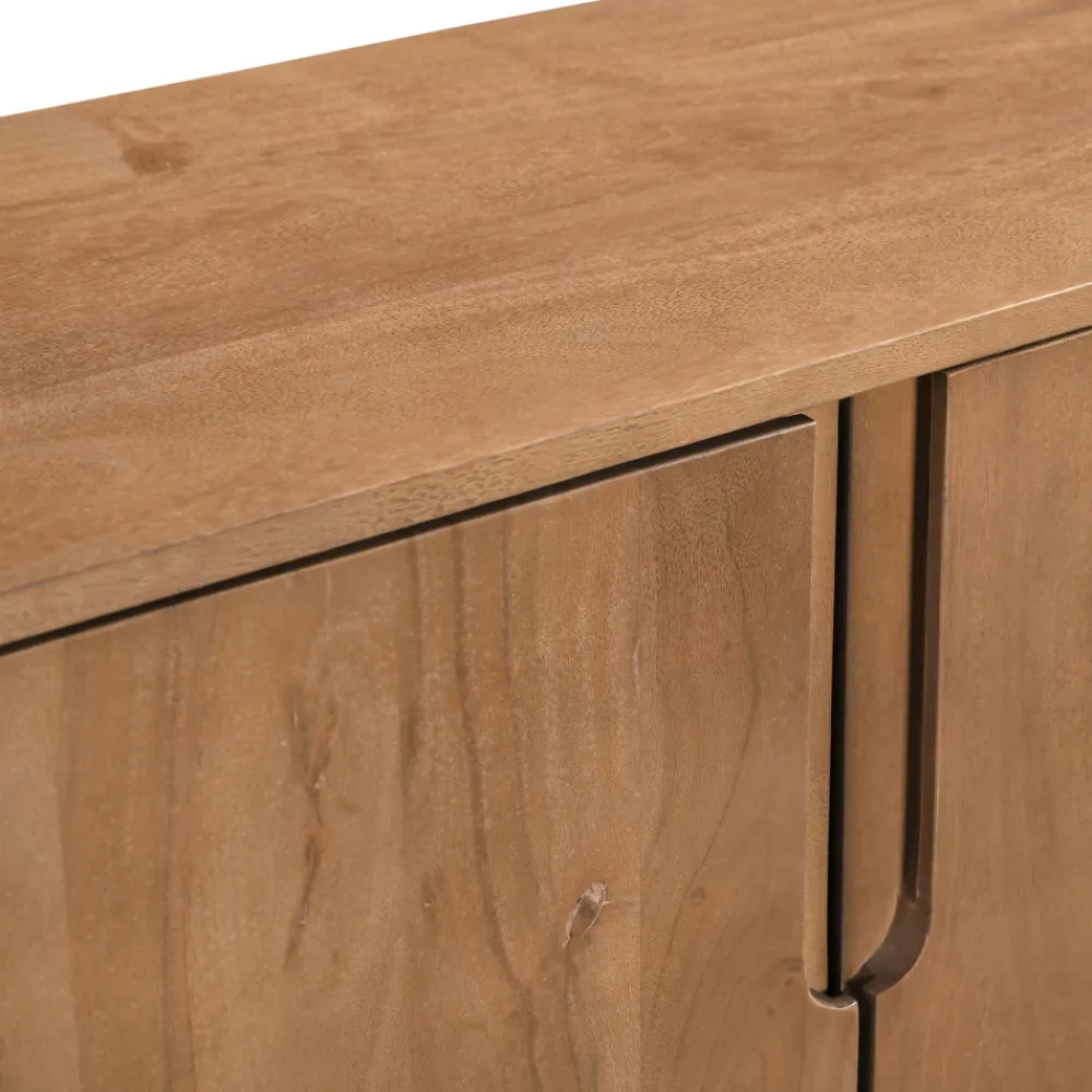 Drawer BOGOR Meuble tv 4 portes en bois massif L150cm