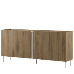 Drawer BOXY Buffet 4 portes en bois et effet travertin L180cm