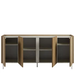 Drawer BOXY Buffet 4 portes en bois et effet travertin L180cm