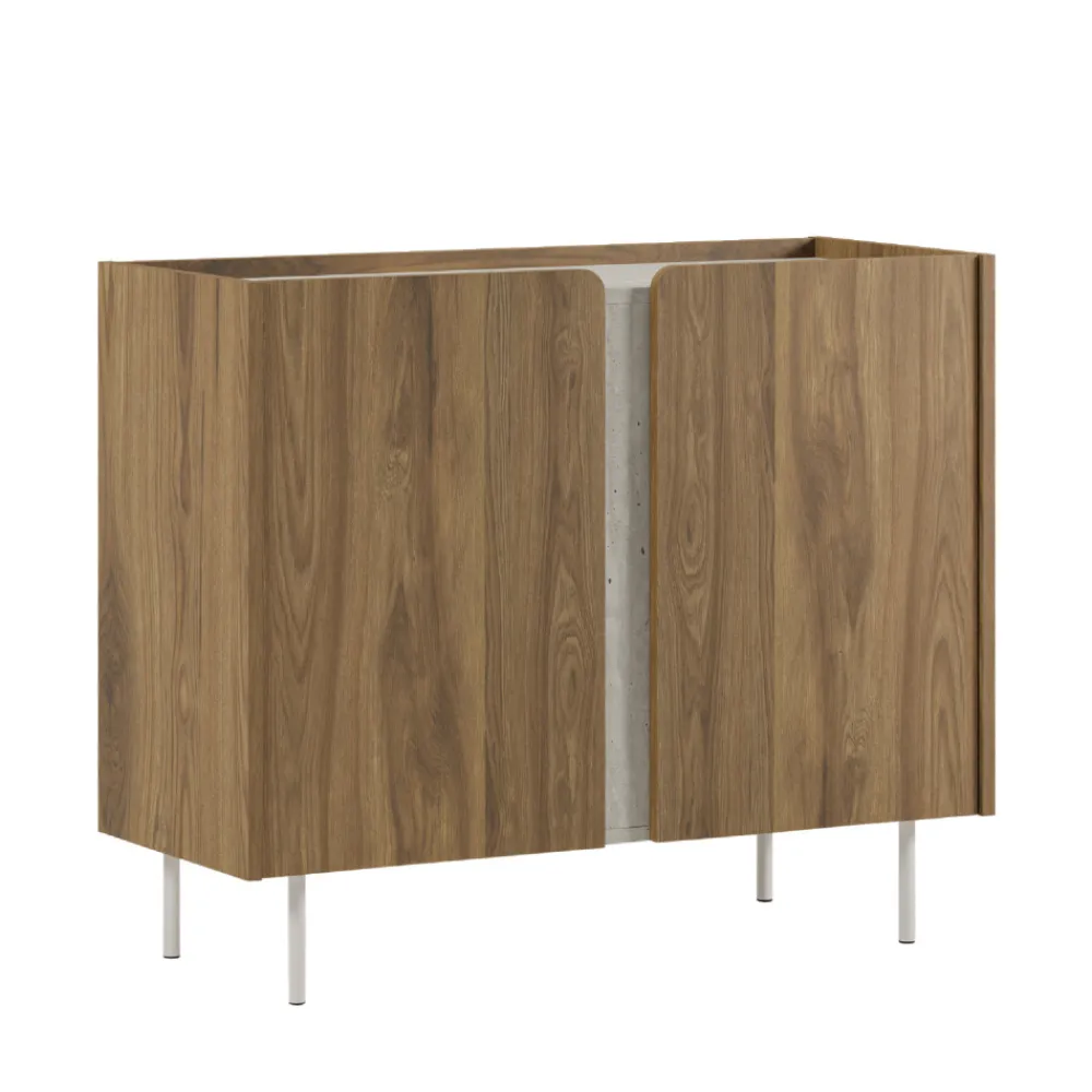 Drawer BOXY Buffet 2 portes en bois et métal L100cm