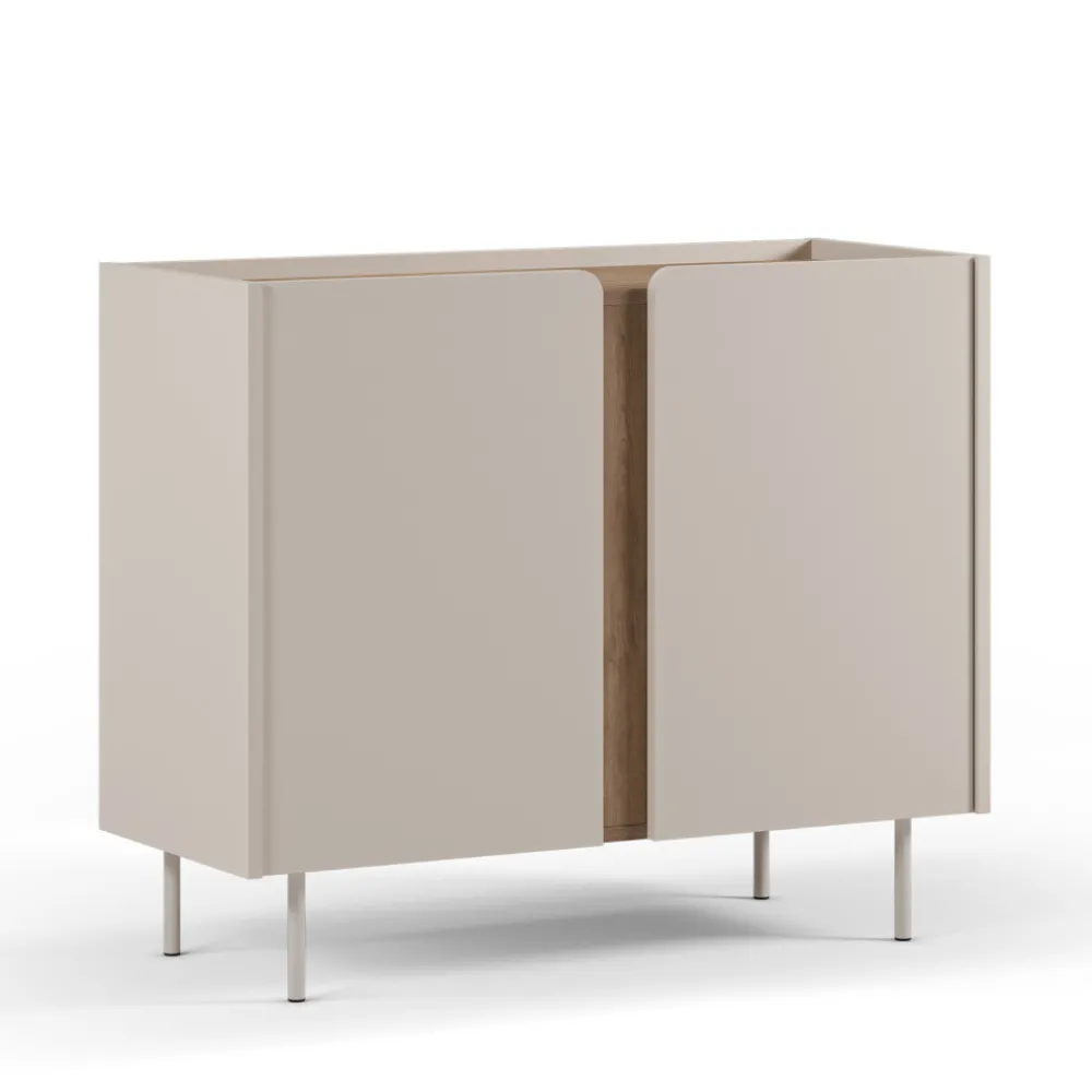Drawer BOXY Buffet 2 portes en bois et métal L100cm