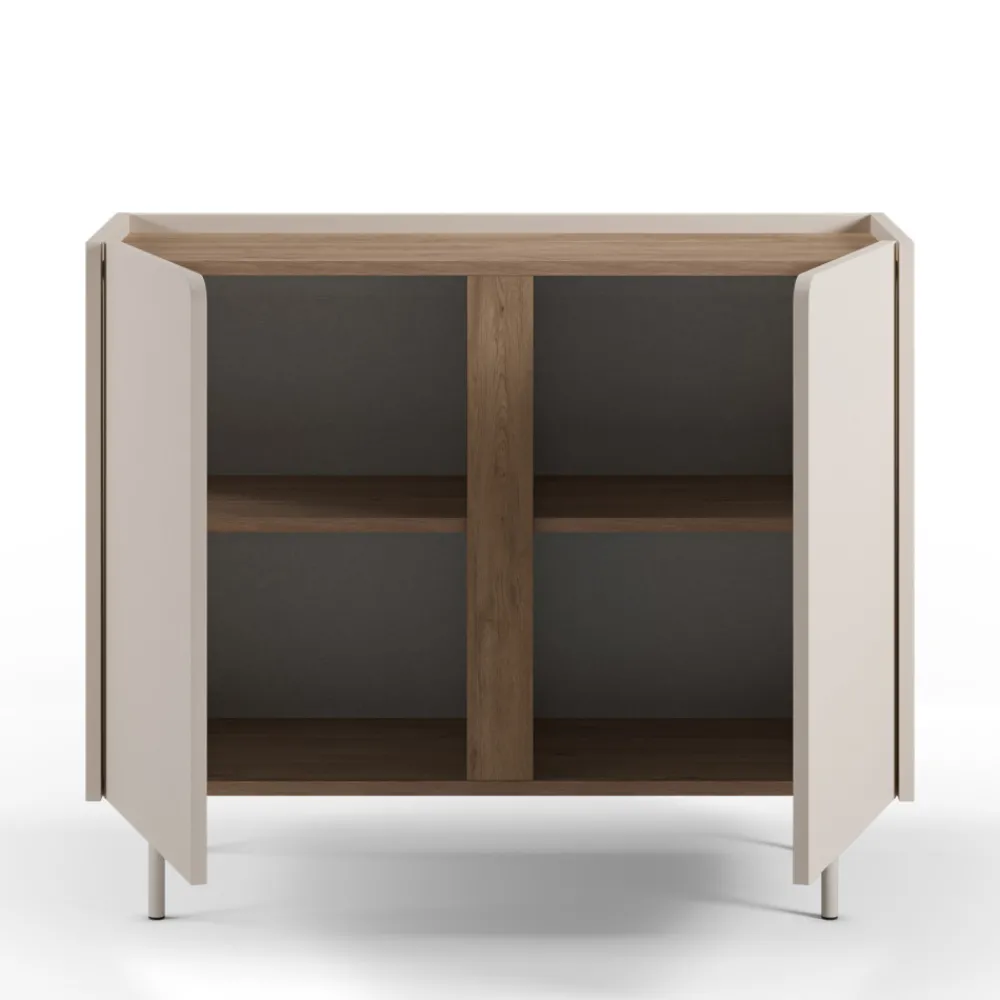 Drawer BOXY Buffet 2 portes en bois et métal L100cm