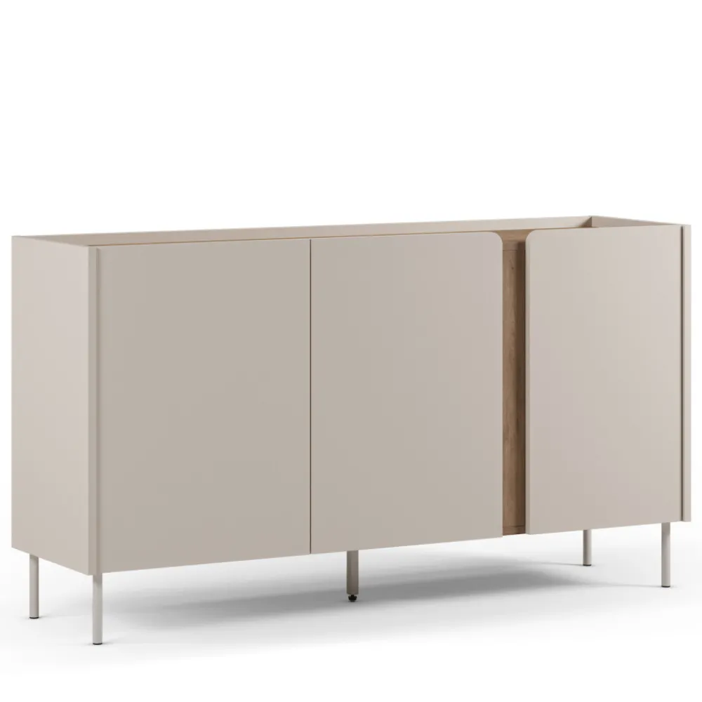 Drawer BOXY Buffet 3 portes en bois et métal L150cm