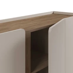 Drawer BOXY Buffet 4 portes en bois et métal L180cm