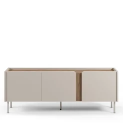 Drawer BOXY Meuble TV 3 portes en bois et métal L140cm