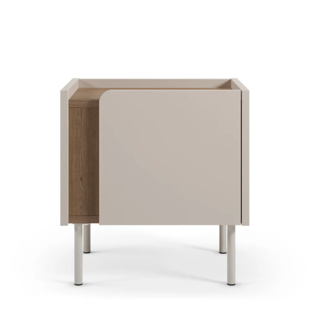 Drawer BOXY Table de chevet 1 porte en bois et métal