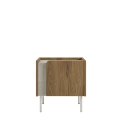 Drawer BOXY Table de chevet 1 porte en bois et effet travertin