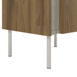 Drawer BOXY Table de chevet 1 porte en bois et effet travertin