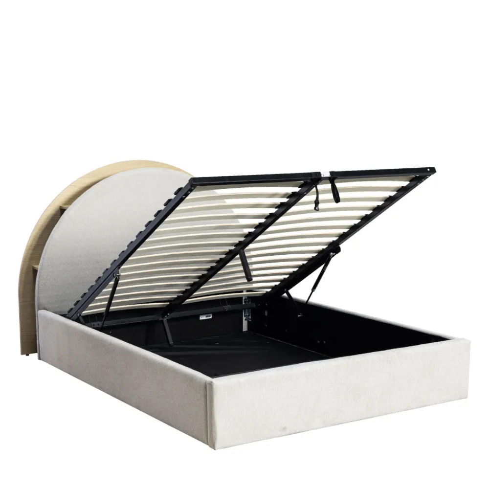 Drawer BRIE Lit coffre en tissu avec rangements intégrés 140x190cm