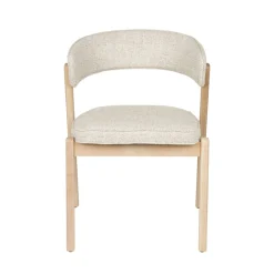 Zuiver BRIGHT Lot de 2 chaises en tissu et bois