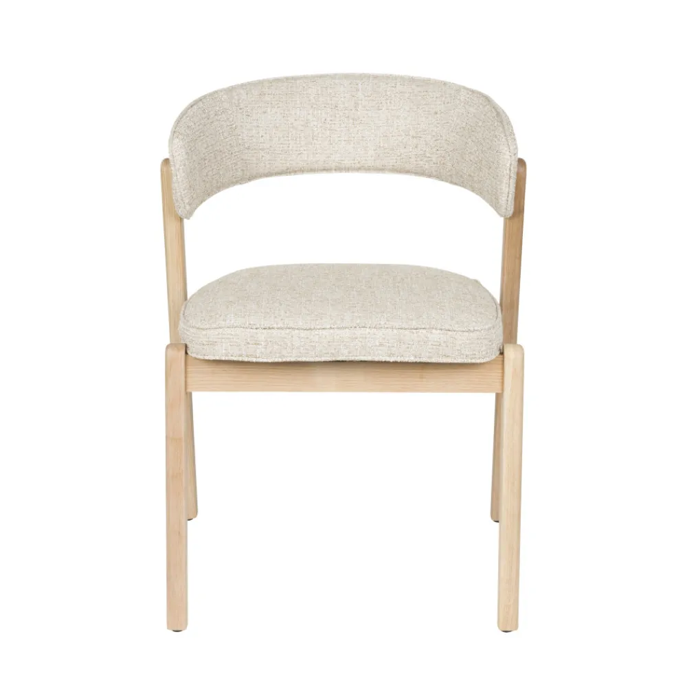 Zuiver BRIGHT Lot de 2 chaises en tissu et bois
