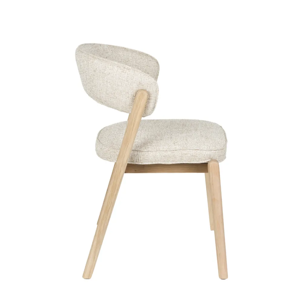 Zuiver BRIGHT Lot de 2 chaises en tissu et bois