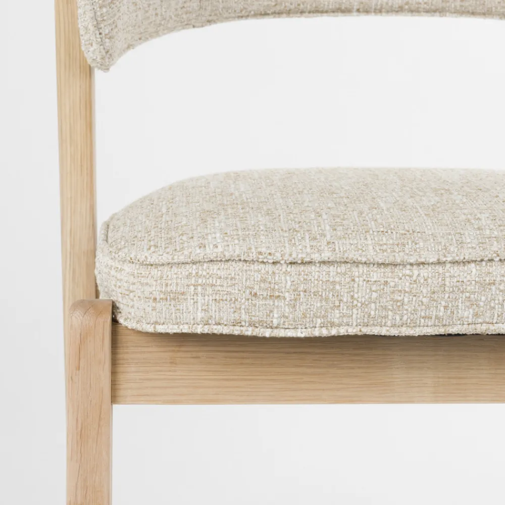 Zuiver BRIGHT Lot de 2 chaises en tissu et bois