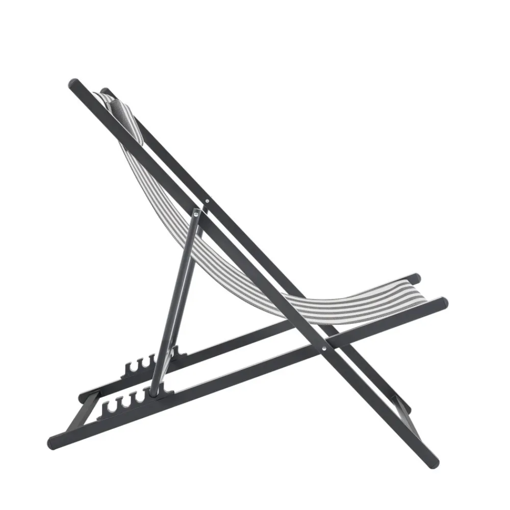 Drawer BRISA Lot de 2 chiliennes à rayures et aluminium