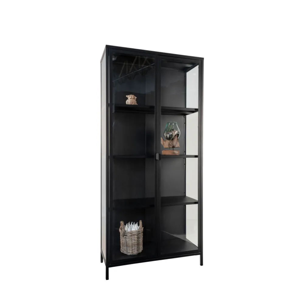 House Nordic BRISBANE Vaisselier en verre et métal H175cm