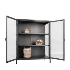 House Nordic BRISBANE Vaisselier en verre et métal H101,5cm