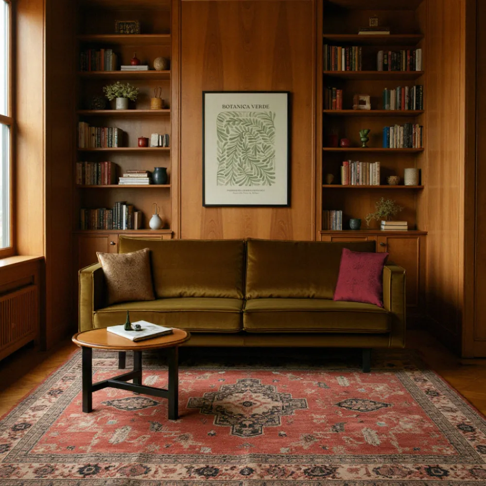 Woood BRONCO Canapé 3 places vintage en velours
