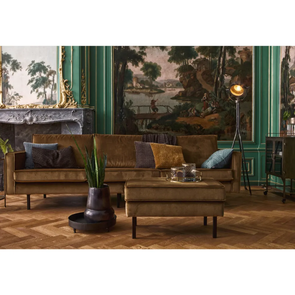 Woood BRONCO Grand canapé 4 places vintage velours