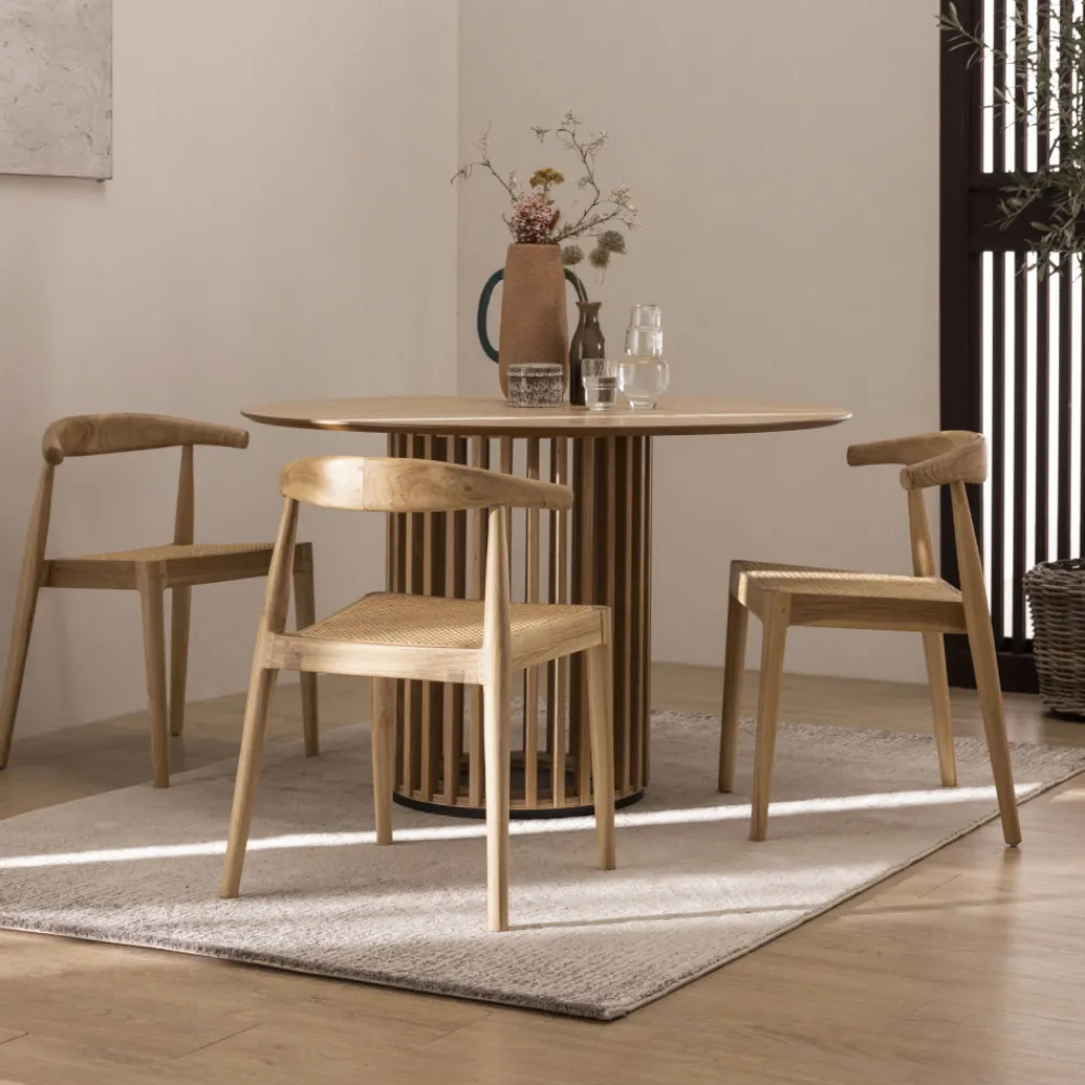 Drawer BUNGA Lot de 2 chaises en teck et cannage
