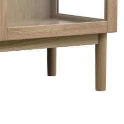 No name CAHIR Vitrine 2 portes en verre trempé et bois H140cm