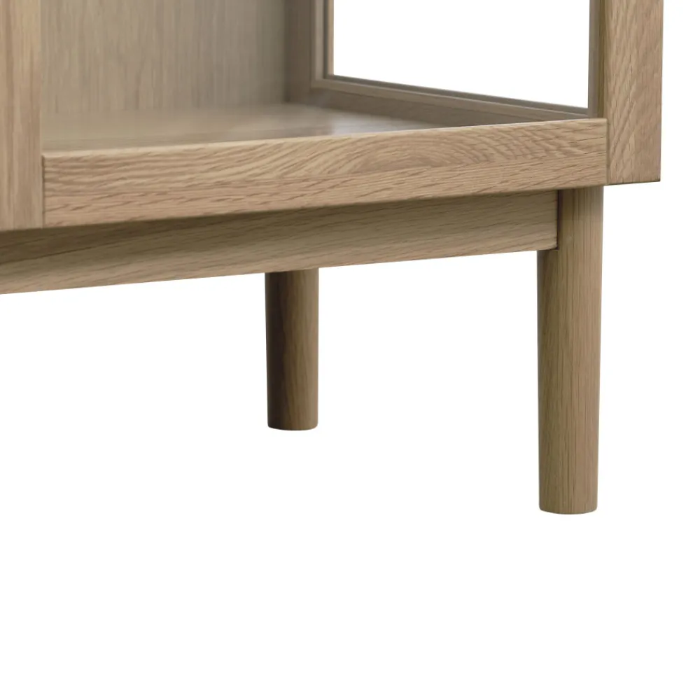 No name CAHIR Vitrine 2 portes en verre trempé et bois H140cm