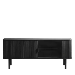 No name CALLAN Meuble TV aux portes coulissantes en bois strié L160cm