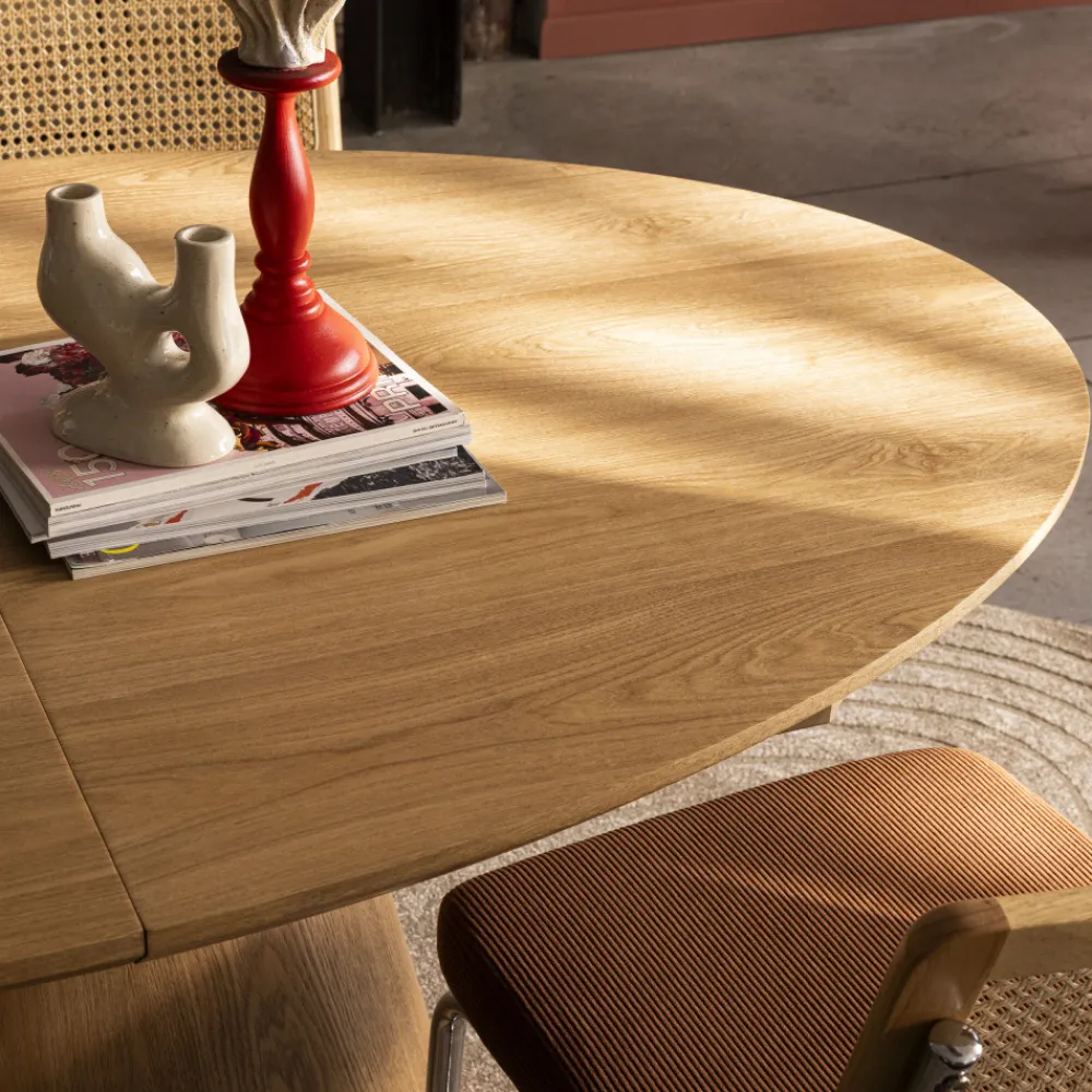 Drawer CAMI Table à manger extensible 6 à 8 personnes ovale en bois