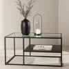 Venture Home CAMPINAS Table basse 2 plateaux en verre et métal