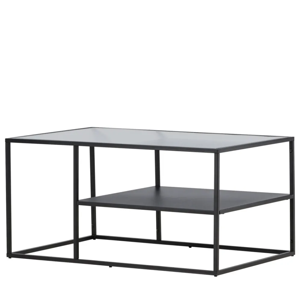 Venture Home CAMPINAS Table basse 2 plateaux en verre et métal