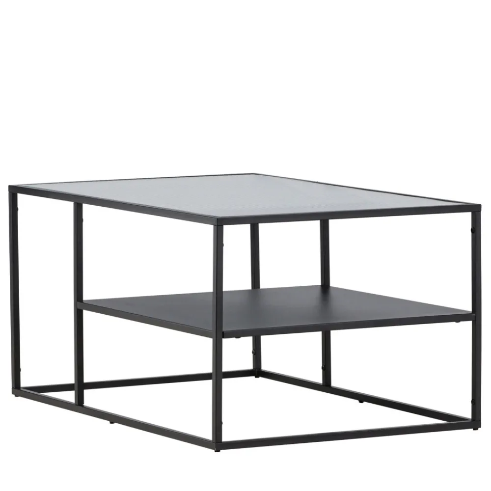 Venture Home CAMPINAS Table basse 2 plateaux en verre et métal