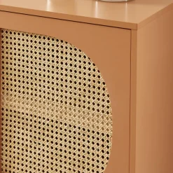No name CANNO Buffet 2 portes en bois et cannage L90cm