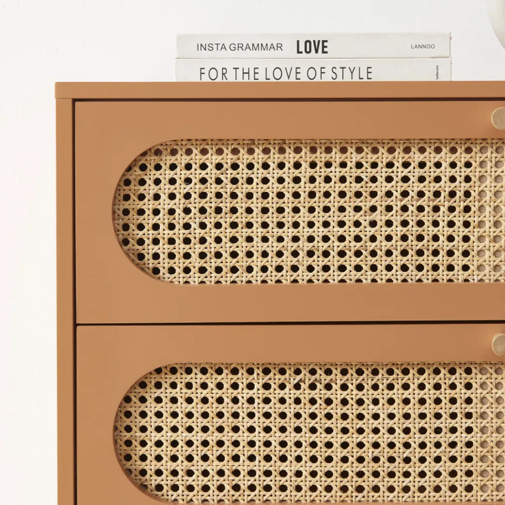 Enfant No name CANNO Commode 3 tiroirs en bois et cannage L80cm