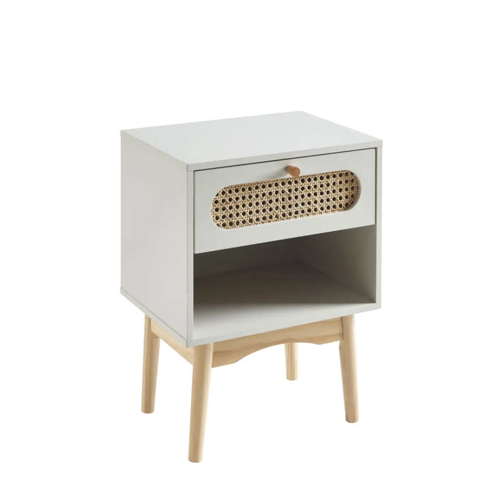 Enfant No name CANNO Table de chevet enfant 1 tiroir en bois et cannage