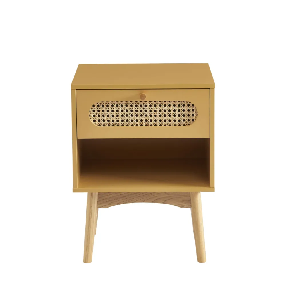 Enfant No name CANNO Table de chevet enfant 1 tiroir en bois et cannage