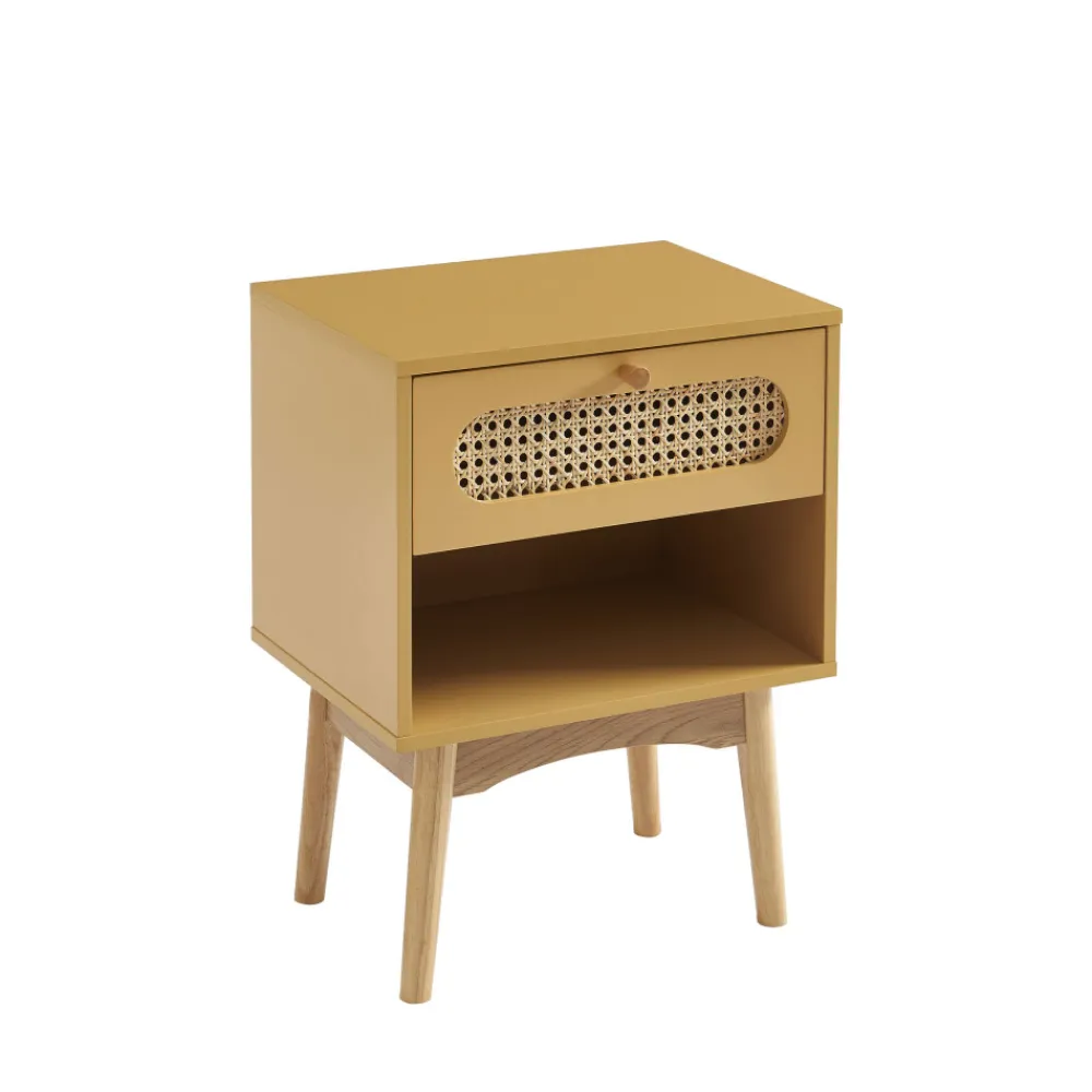Enfant No name CANNO Table de chevet enfant 1 tiroir en bois et cannage