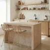 Drawer CAPURGANA Lot de 2 chaises de bar design en rotin pieds beige H67cm